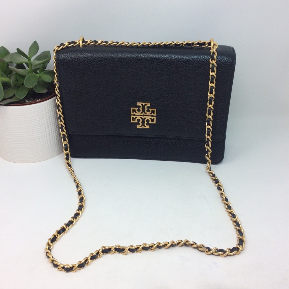 ✨Authentic Tory Burch Britten Adjustable Shoulder Bag Purse Crossbody Leather - Picture 3 of 16